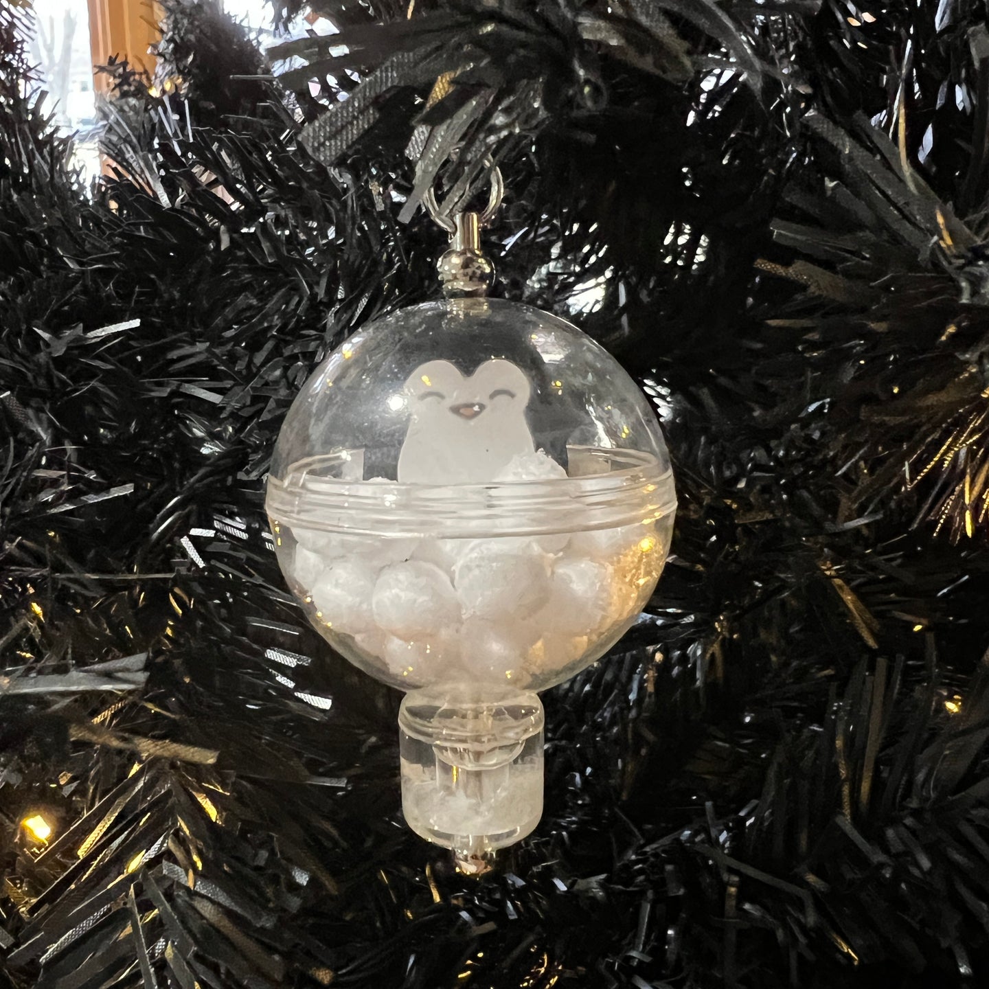 Snowy Penguin Beaded Ornament